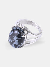 Snowflake obsidian ring