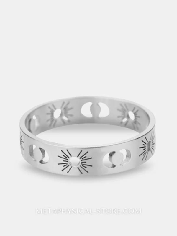 Sun and Moon Ring - 7 / Silver