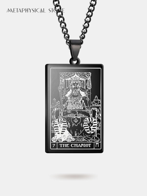 The Chariot tarot card necklace