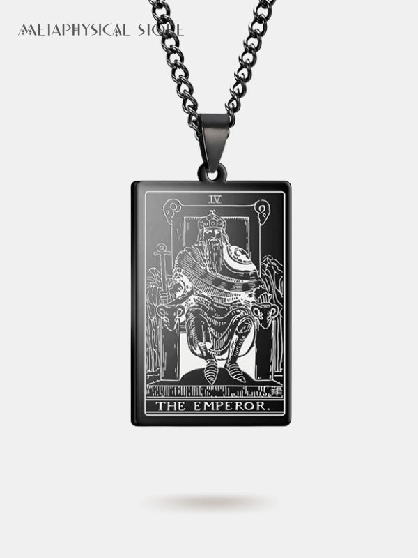 The Emperor tarot card necklace