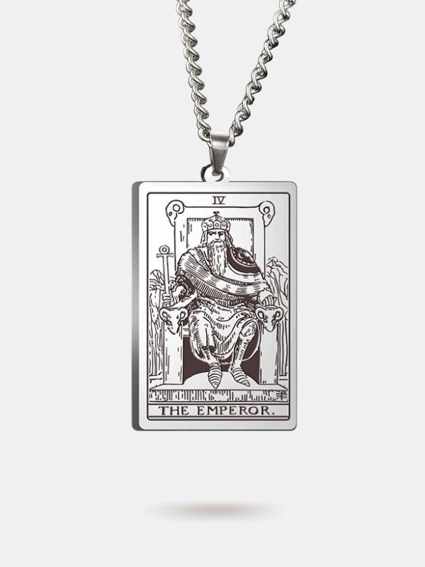 The Emperor tarot card necklace
