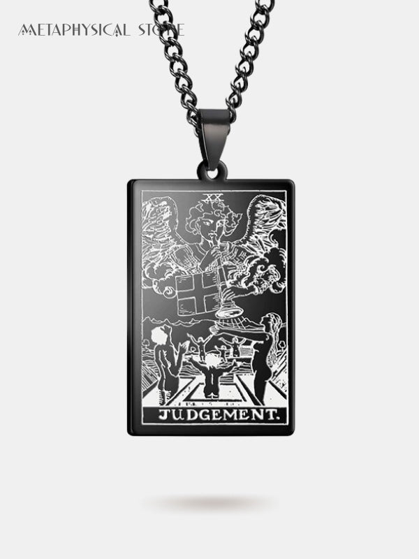 The judgment card necklace