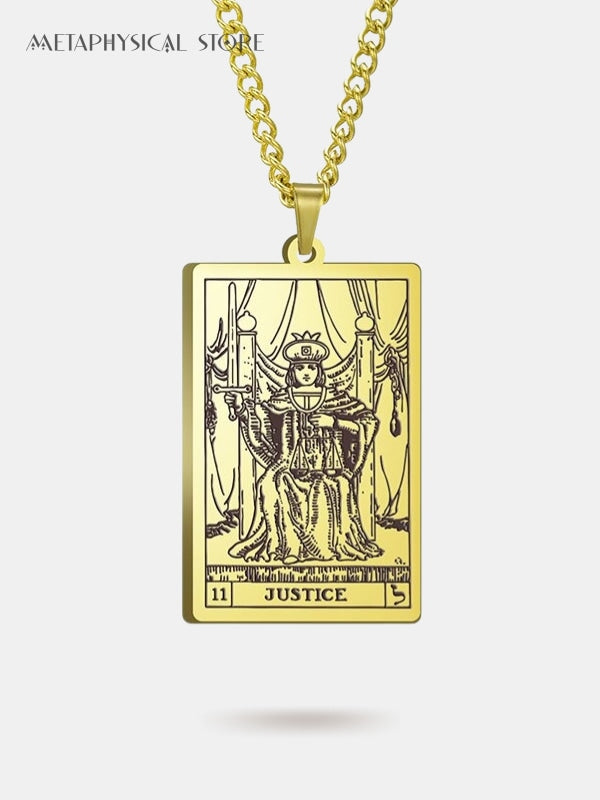 The Justice tarot card necklace