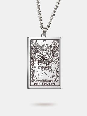 The Lovers tarot card necklace