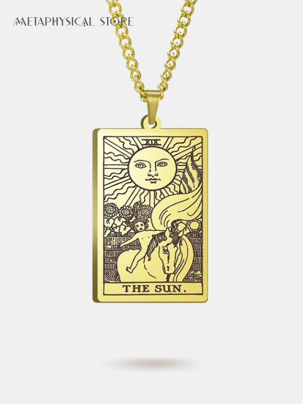 The Sun Tarot card necklace