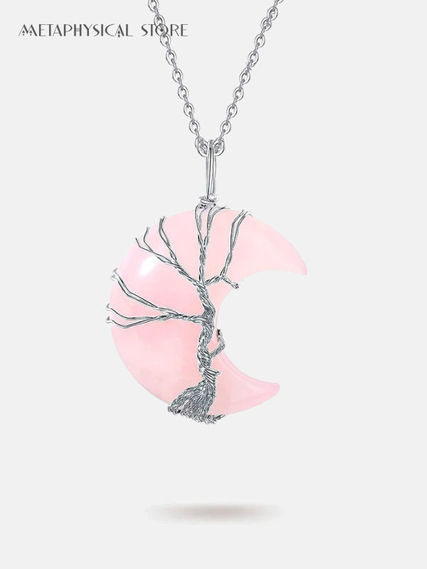 Tree of life crescent moon necklace