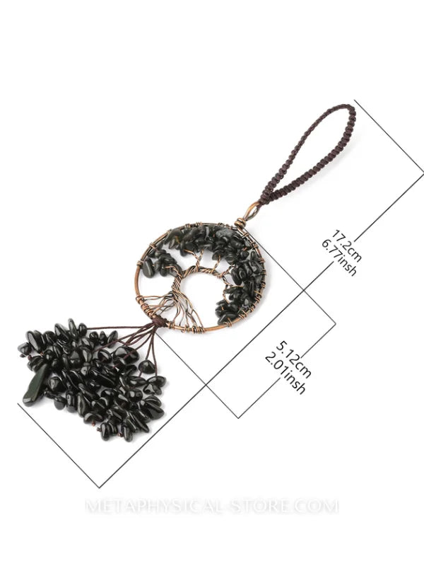 Tree of Life Keychain - Obsidian
