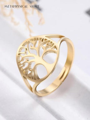 Tree of life ring gold
