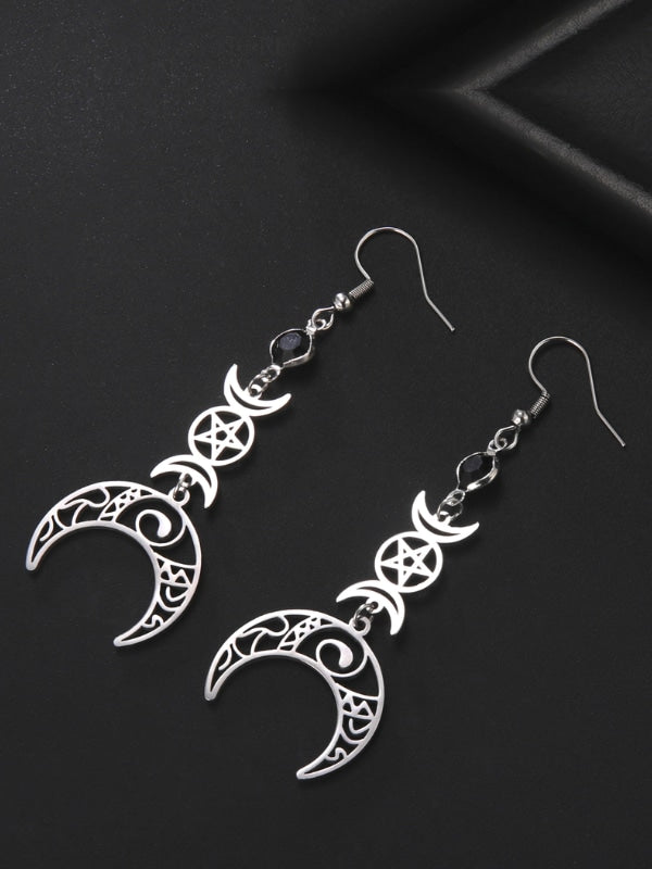 Triple moon earrings