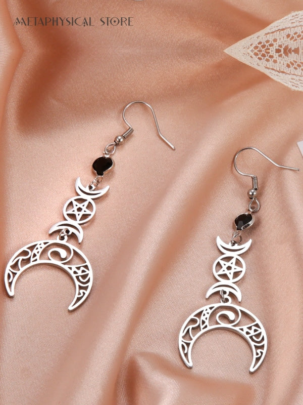 Triple moon earrings