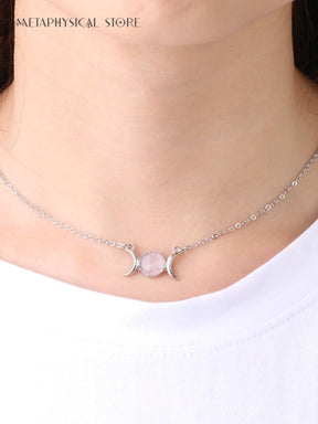 Triple moon goddess necklace