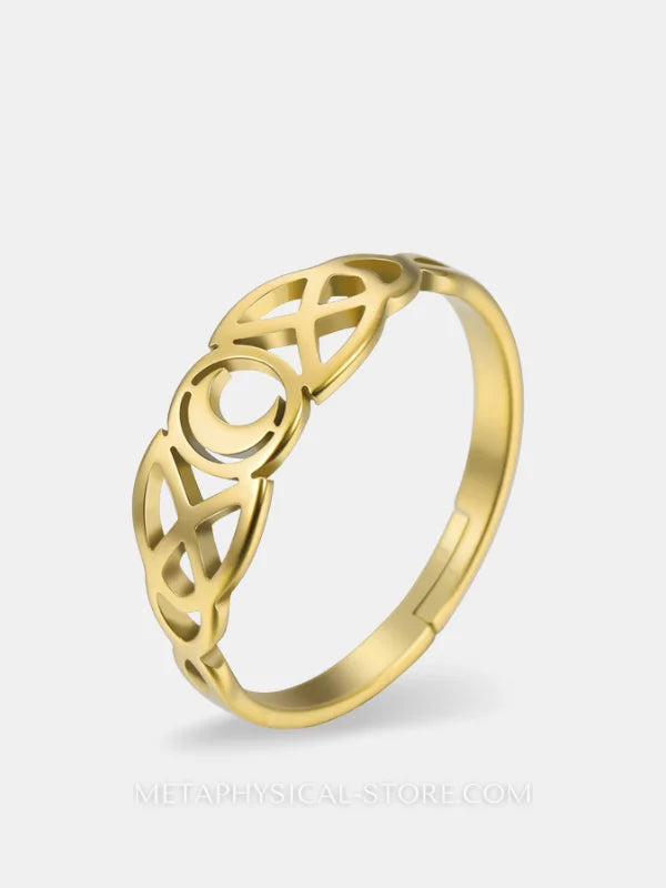 Triple Moon Ring - Resizable / Gold