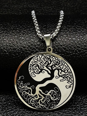 Yin Yang tree of life necklace