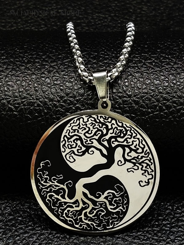 Yin Yang tree of life necklace